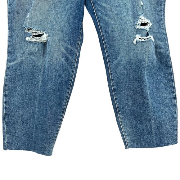 NWT Old Navy Women Distressed Jeans Sz 24 High Rise Buttons Straight Leg Stretch - Picture 8 of 10